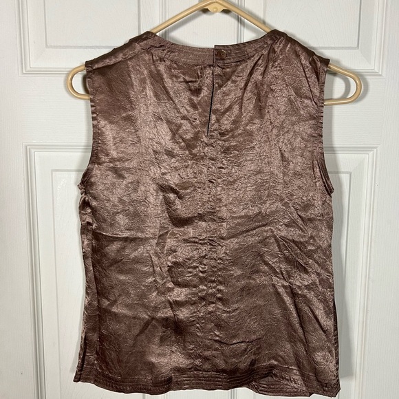 Anthropologie Odille Metallic Brown Ruffle Blouse - Picture 2 of 3